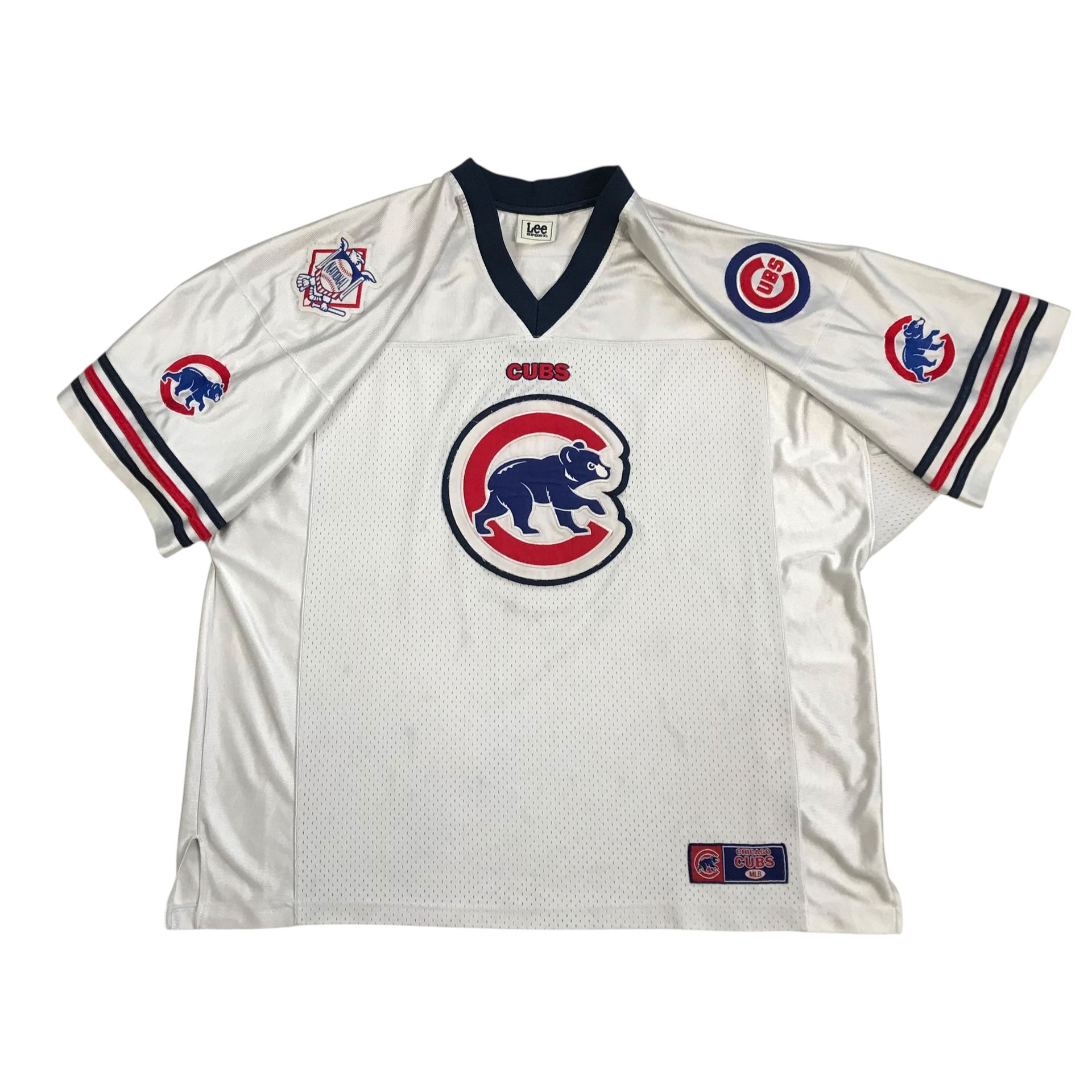 VINTAGE CHICAGO CUBS JERSEY SHIRT 3XL XXXL WHITE SPELL OUT BIG LOGO SAMMY SOSA