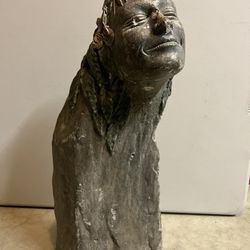 Antique Cast Stone Art Statue 26.5” Tall