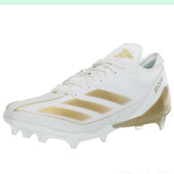 adidas Men's Adizero Electric Football Sneakers (8, White/Gold Metallic/White)