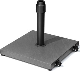 45lbs Patio Umbrella Base with Wheels - Heavy Duty Outdoor Patio Market Umbrella Stand for Deck with Rollers, Poolside, Balcony, Wind-Resistant Design