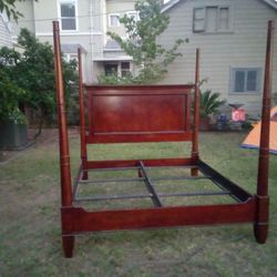 Red Mahogany Bed Frame Solid Wood 