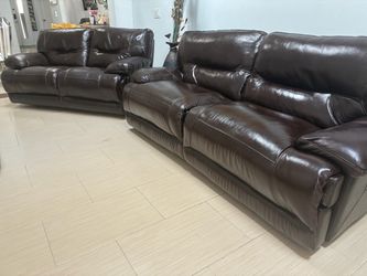 Leather power and manual reclining Living room