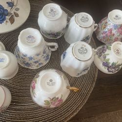 Bone China Antique Teacups And Teapot 
