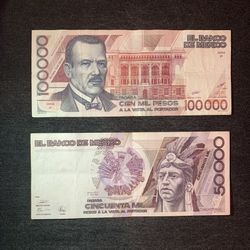 2 Mexican Bank Notes
