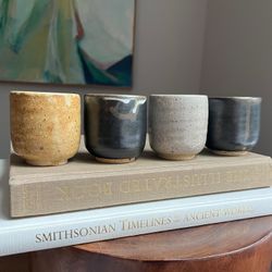 Set Of 4 Handcrafted Espresso Mugs ( firm on price )