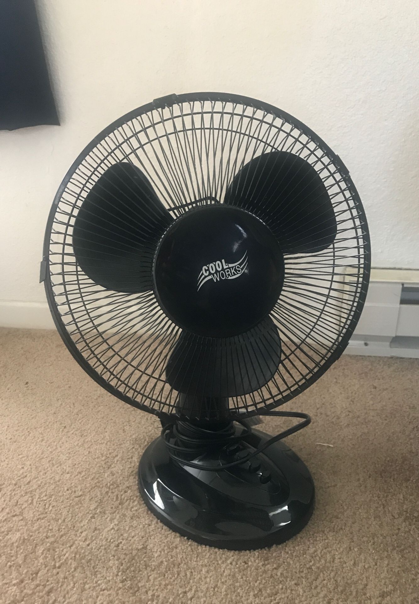 Cool Works 12” Oscillating Desk Fan