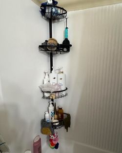 Bathroom corner organizer shelves