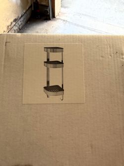 Corner shower wall shelf unit, stainless steel, 7 ½x22 ¾ "