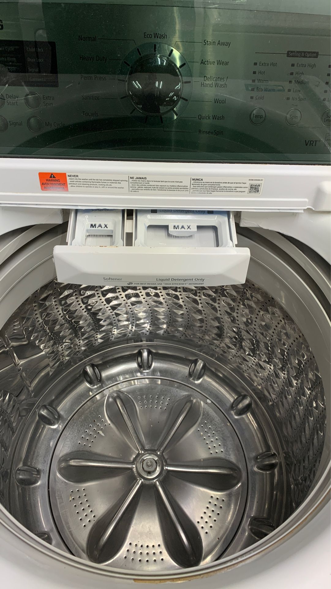 Samsung 27 in. 4.5 cu. ft. Capacity White Top Load Washing Machine with Vibration Reduction