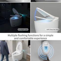 Smart Toilet, Auto Open/Close Lid, Auto Flushing, Heated Seat, Spa Warm Water Spray