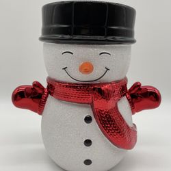 Glitter Snowman 3-Wick Candle Holder
