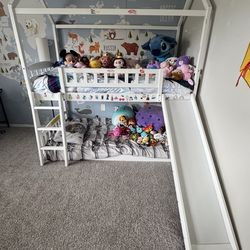 Kids House Bunk Bed with slide