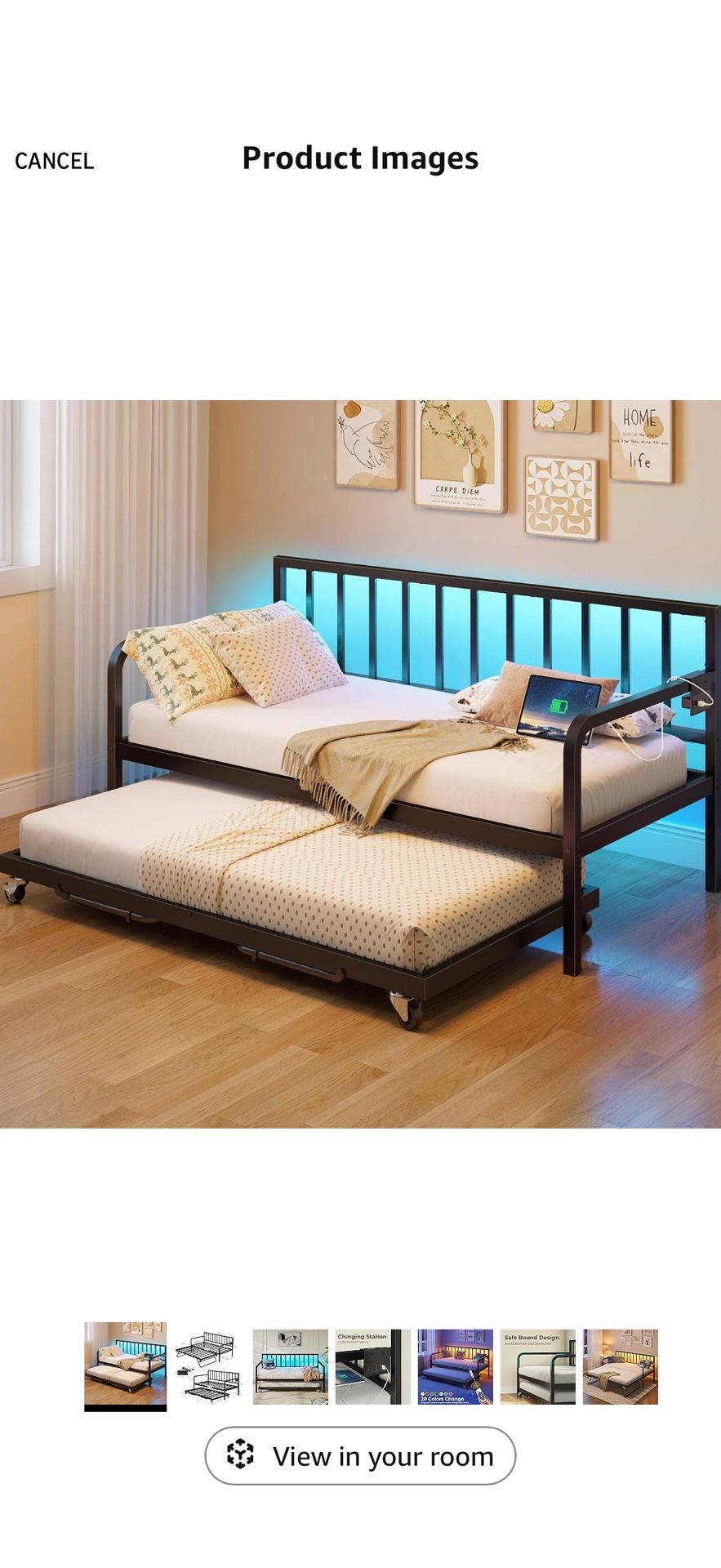 Trundle bed With Under Bed ..Twin Bed 38 Wide X 75 Inches Long