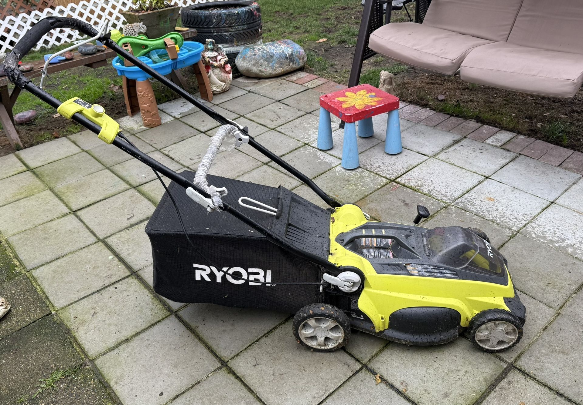 Ryobi Electric Mower With Battery And Charger
