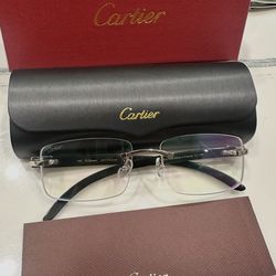 Cartier Buff glasses sliver clear tint