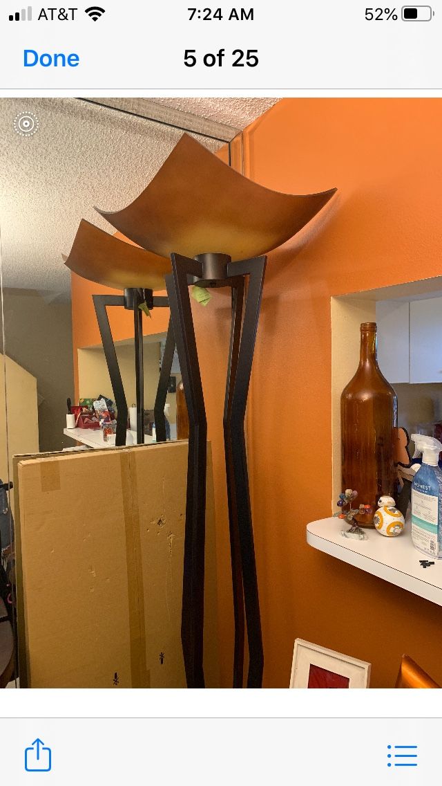 Lamp floor new orange 77 cm long 19 cm on the top lamp it’s margate area