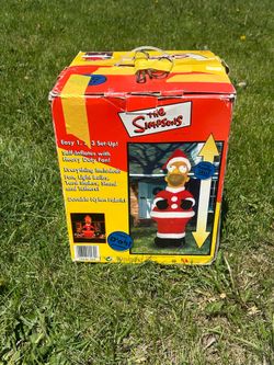 Gemmy 2002 Christmas Airblown Inflatable 8ft Santa Homer Simpson