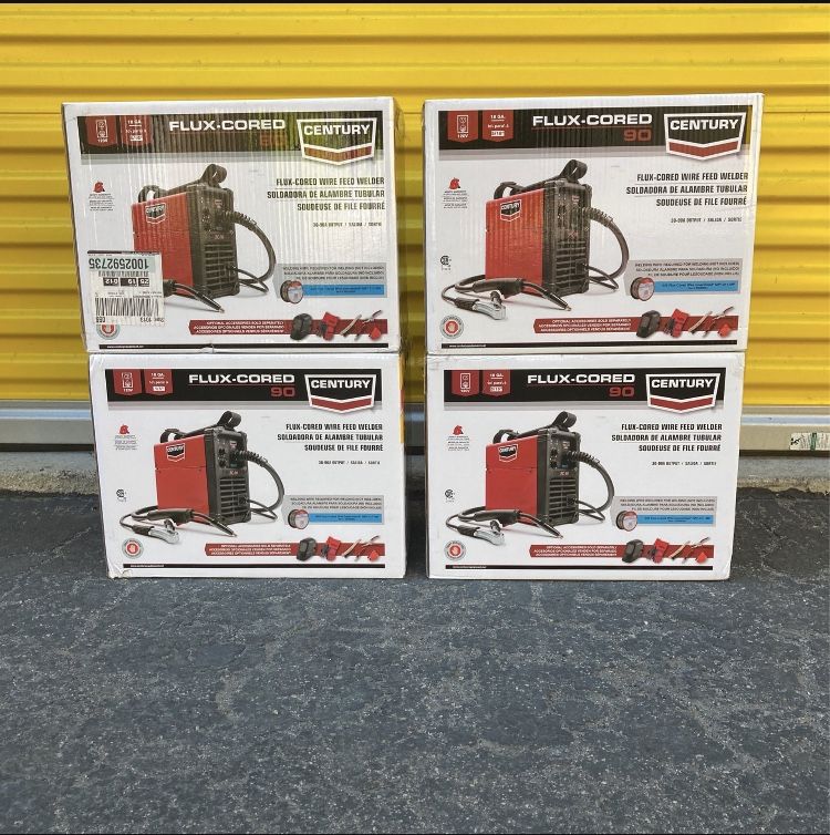 Century 90 Flux Corded Wire Feed Welders. 110 Volts. $219 Each. See Photos. Retails For $293 With Tax.
