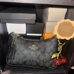 C Purse With Cherry Keychain 