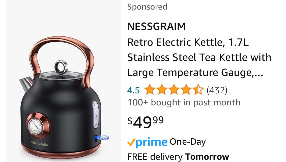 Nessgraim Retro Electric Kettle 