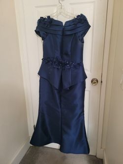 Elegant Blue Satin Dress