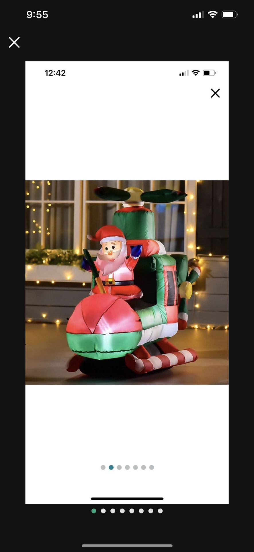 HOMCOM 5FT Christmas Inflatable Santa Claus Flying Helicopter with Built-in LED Lights, Outdoor Indoor Blow up Holiday Yard Decorations