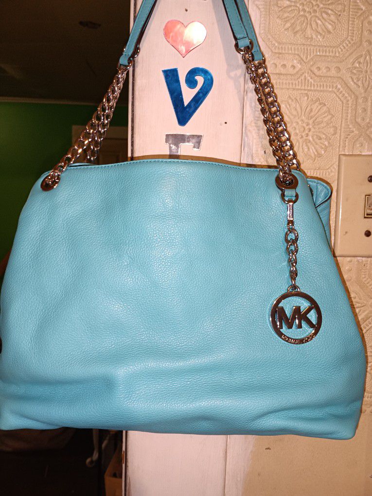 Turquoise Blue Colored Micheal Kors Bag