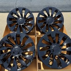 21” Tesla Model Y Uberturbine OEM Wheels Gloss Black POWDER COAT EXCHANGE 