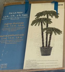 Pre-lit palm tree trio