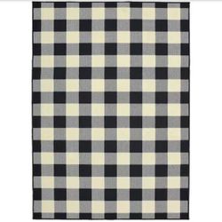 Checkered indoor/outdoor rug 7x10