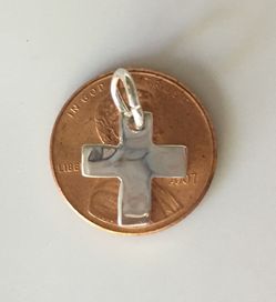 Silver Cross Necklace Bracelet Pendant Charm