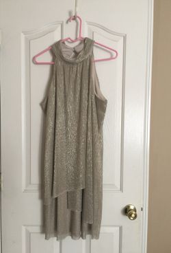 Mother of the bride dress champagne color size 12 fits Big