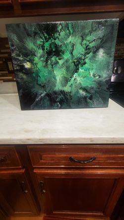 16 Inch x 20 Inch Acrylic Pour Painting