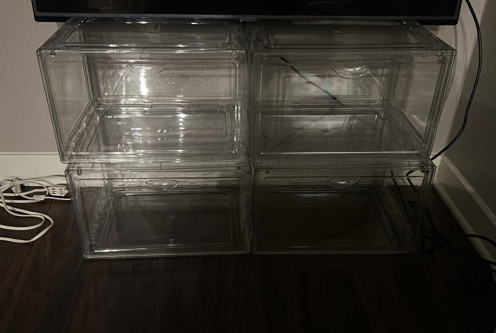 Large Stackable Clear Shoe Boxes