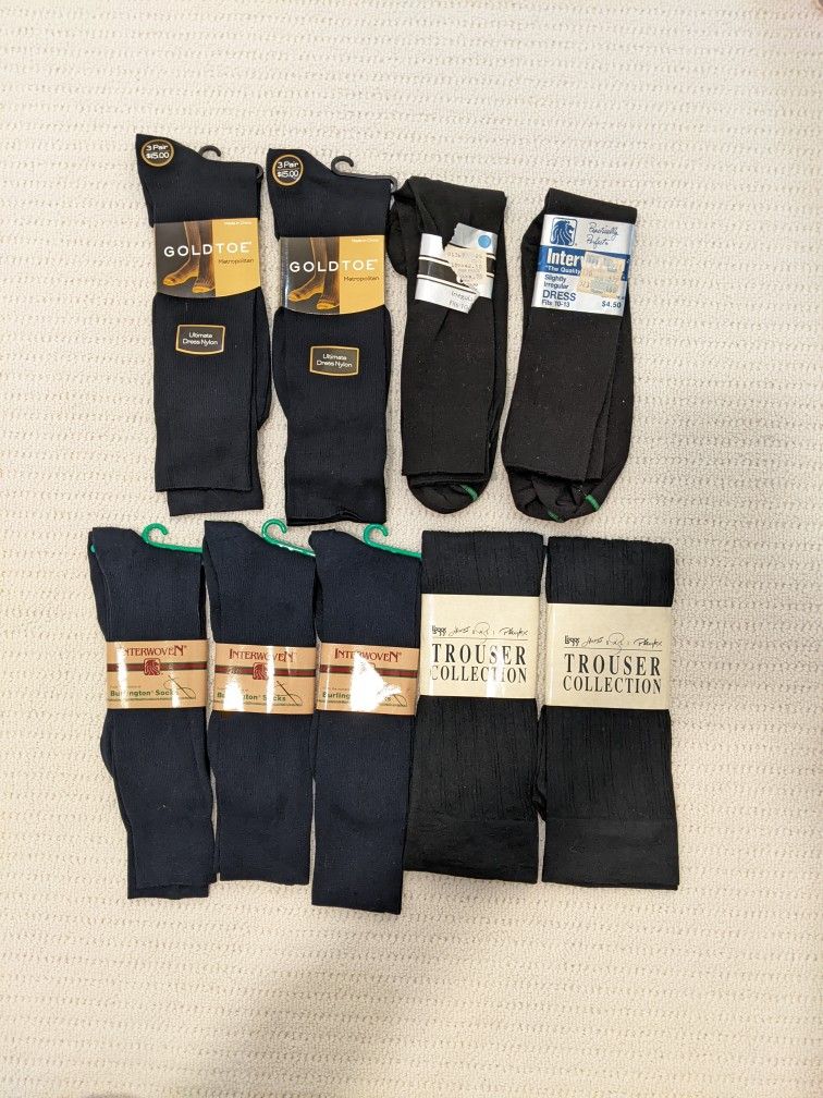 New - 9 Pairs - Men's Dress Socks