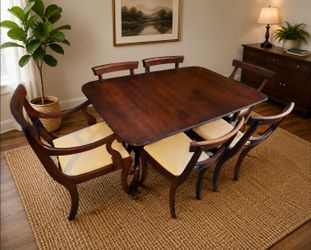 Vintage Duncan Phyfe Style 5-Piece Dining Set – Solid Wood