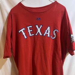 Texas Rangers #1 Andrus World Series 2010 T-shirt, Large, Red Used Good Condition $20 Meet Up In Irving @dfwgoods