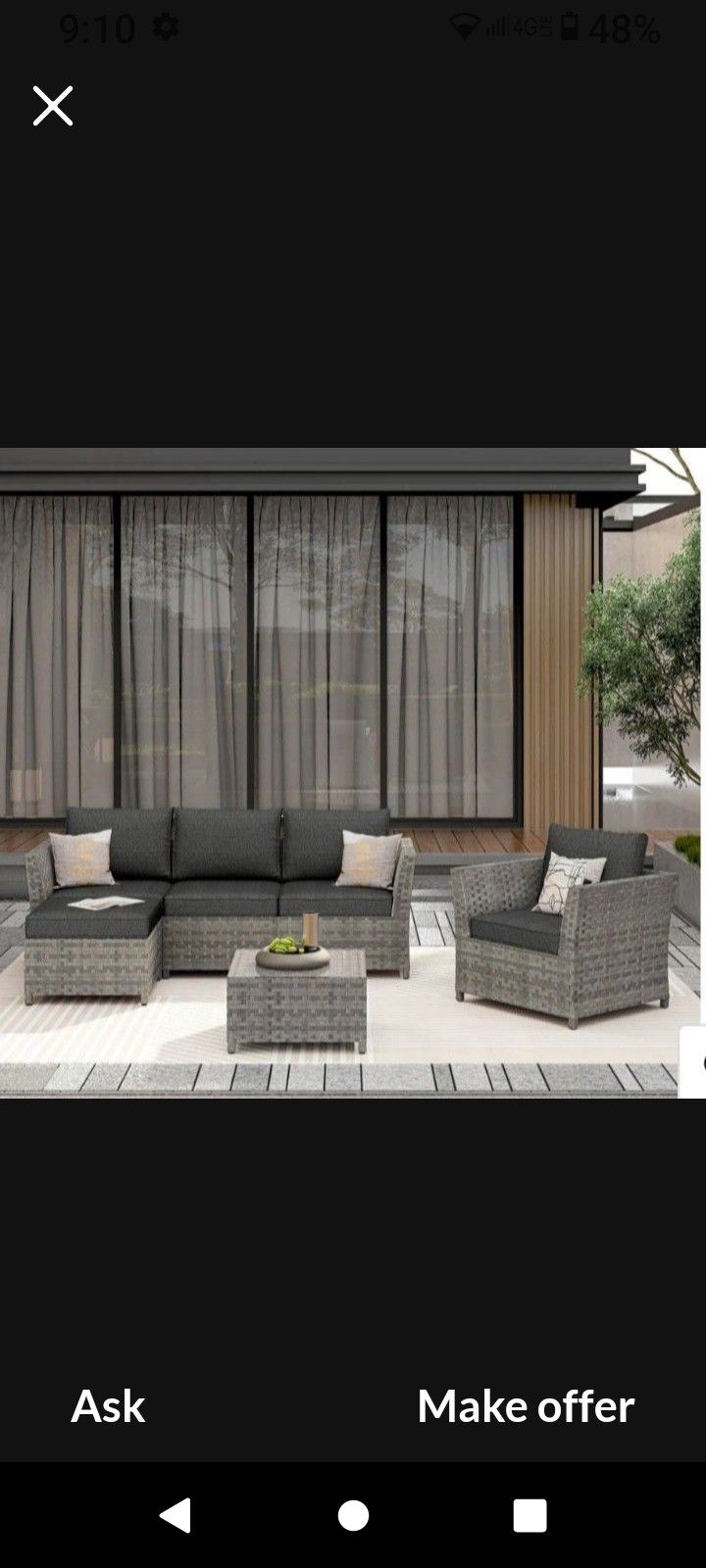 Fully Assembled In The Box Patio Sofa Set Patio Chair Set Brand New Extra Thick Cushions High Quality πππππ