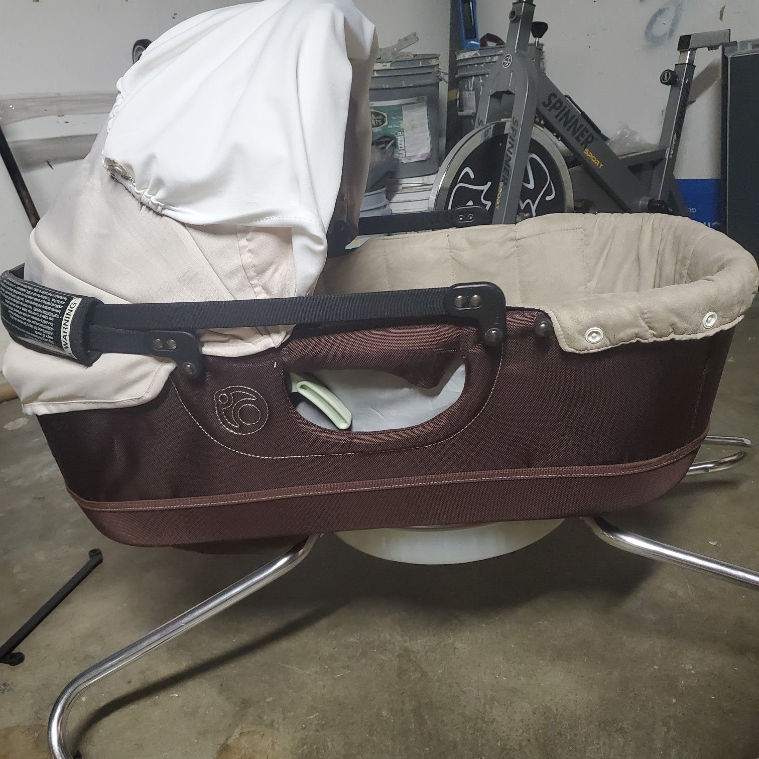 Bag of 3 month old clothes diaper and bassinet that attaches to urbini stroller