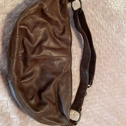 Retro Gap Chocolate Brown Leather Crossbody Bag