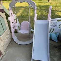 Kid slide and swing