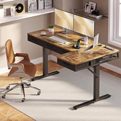 Brown 63 Inch Standing Desk