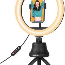LED Ring Lights with Face Tracking Tripod, ast Face Following, Desktop Tripod for Selfie Vlog Live Video YouTube TIK Tok, Universal Mount for iPhone a
