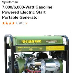 Sportsman 7000 Watt Gas Generator With Electric Start