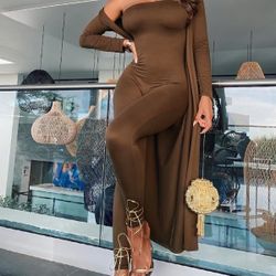 Cardigan And Jumpsuit Set