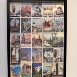Italian Travel Art Poster Framed