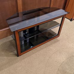 Metal And Glass 2 Shelf Tv Stand