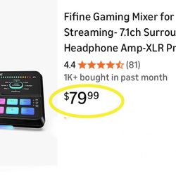 Gaming Mixer for Voice Chat and Streaming- 7.1ch Surround Sound Headphone Amp-XLR Preamp-USB Plug & Play-Voice Changer-RGB-Volume Control-3 EQ Modes A