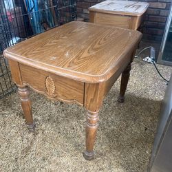Steinhaffels end tables. Set of two. Solid Wood Good Used Condition 