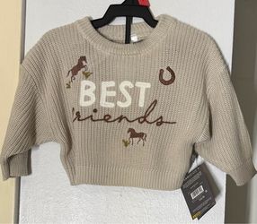Baby Knit Sweater Best Friends Horse Graphic 6-9Months